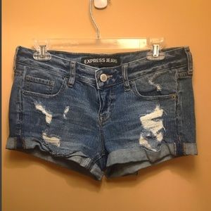 EXPRESS JEANS Distressed Denim Shorts